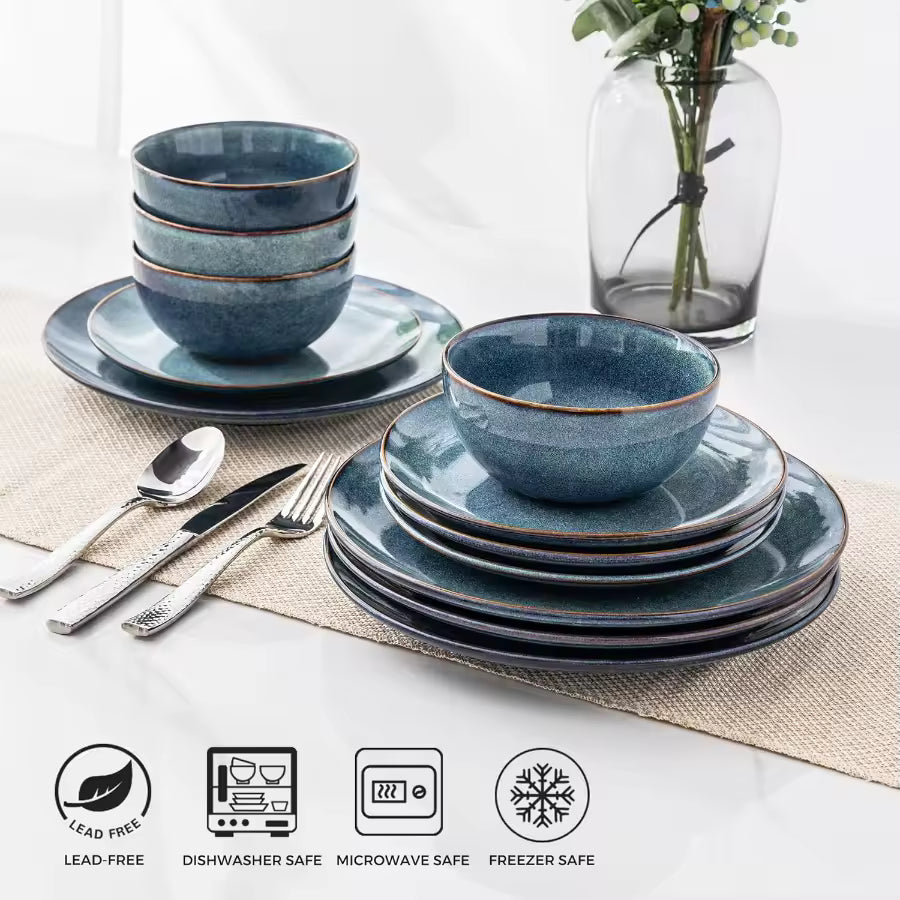 Moroa Blue 18-Piece Plate set
