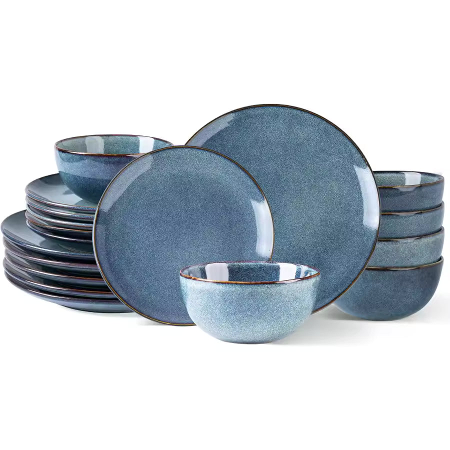 Moroa Blue 18-Piece Plate set