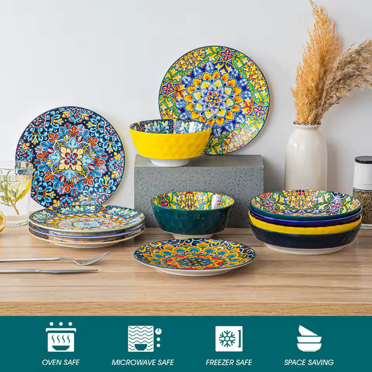 Moroa Majolica 12-piece plate set