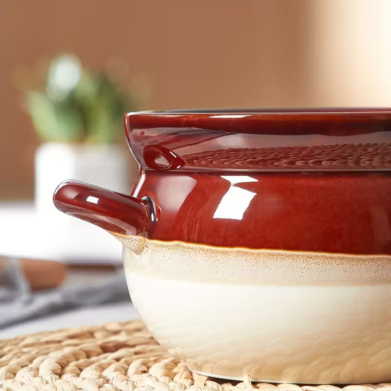 Artisan Deep Oval Ceramic Soup & Baking Bowls-Set of 4