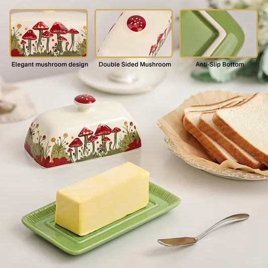 Christmas Charm Ceramic Butter Dish