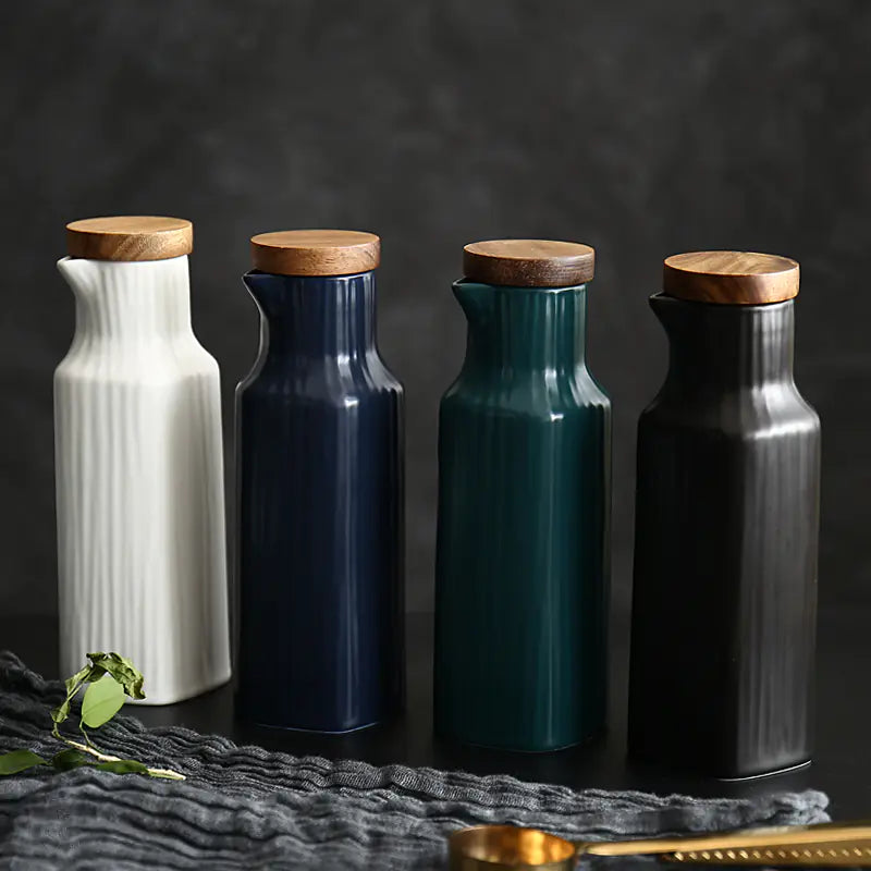Japanese Ceramic Soy Sauce Dispenser with Spout