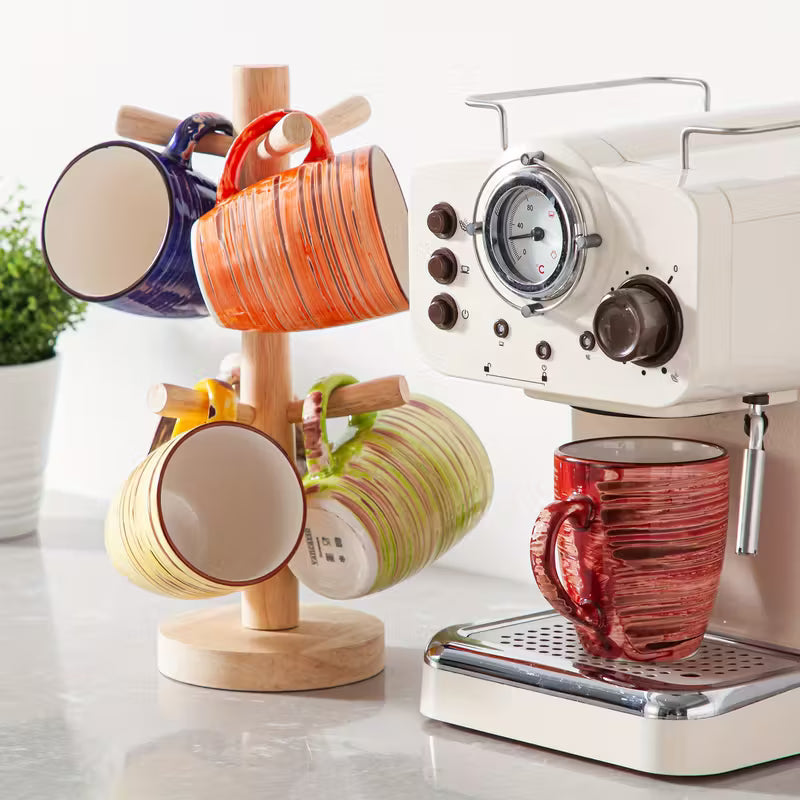 Rustic Chic Ceramic Mug Set – 6 Pieces (375 ml)