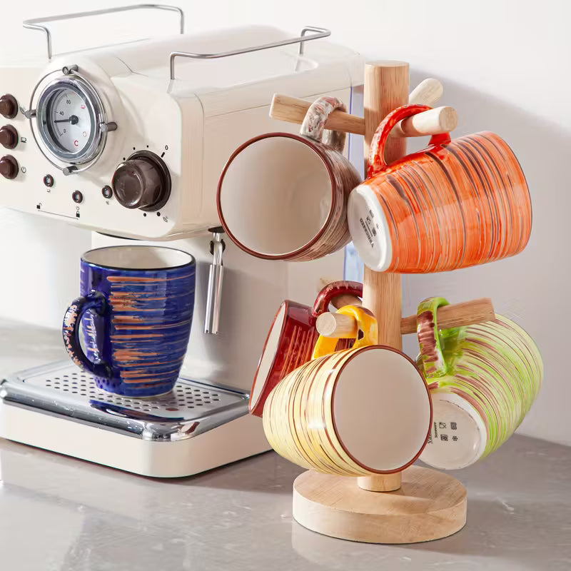 Rustic Chic Ceramic Mug Set – 6 Pieces (375 ml)