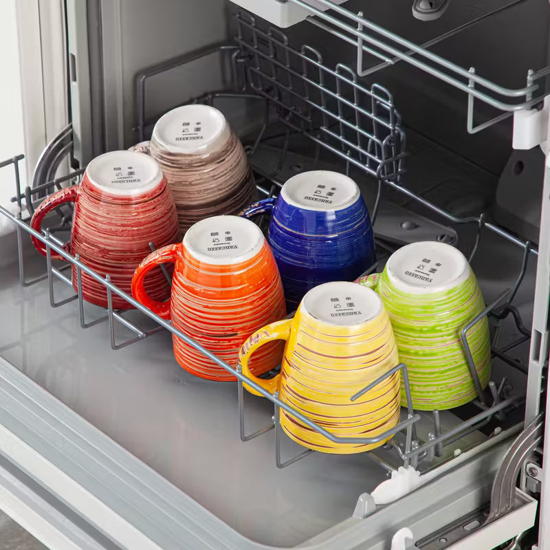 Rustic Chic Ceramic Mug Set – 6 Pieces (375 ml)