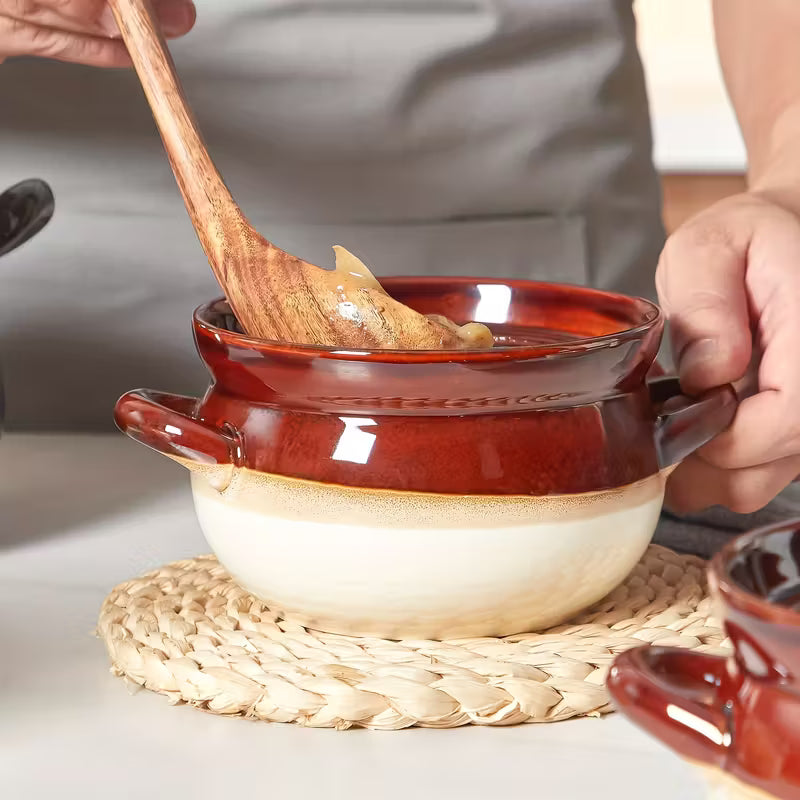 Artisan Deep Oval Ceramic Soup & Baking Bowls-Set of 4