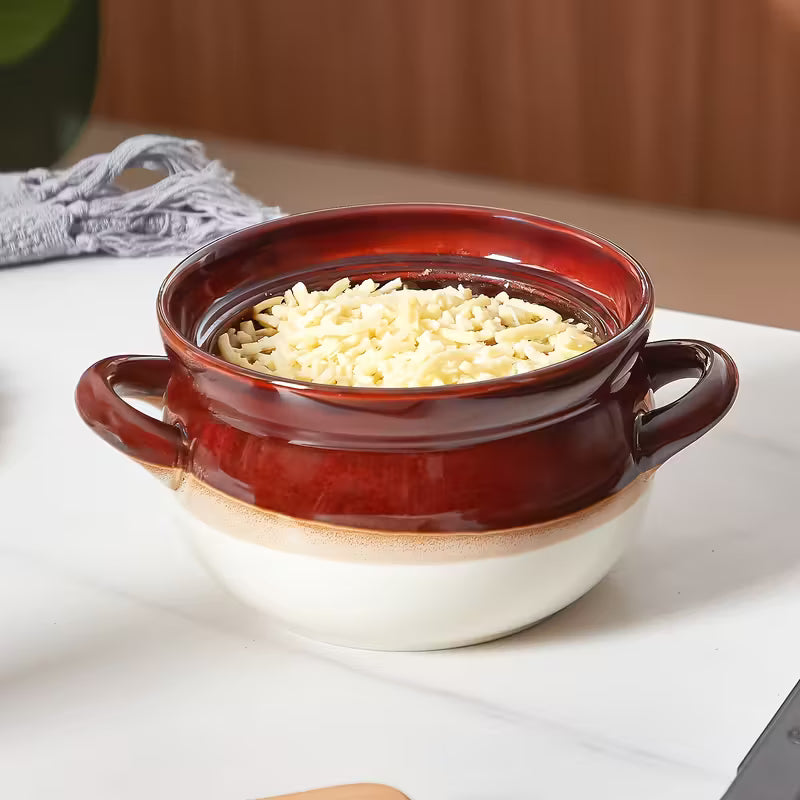 Artisan Deep Oval Ceramic Soup & Baking Bowls-Set of 4