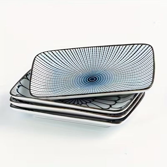 Blue Lotus 4-Piece Plate Set