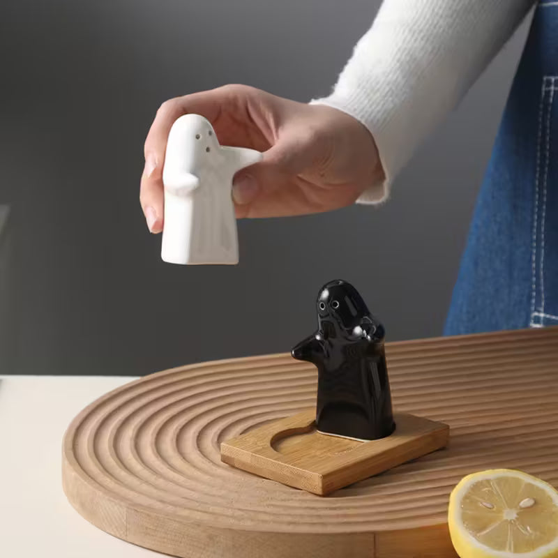 "Sweet Embrace" Vintage Ceramic Salt & Pepper Cruet Set- 3-Piece