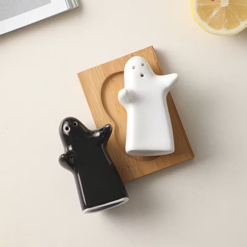 "Sweet Embrace" Vintage Ceramic Salt & Pepper Cruet Set- 3-Piece