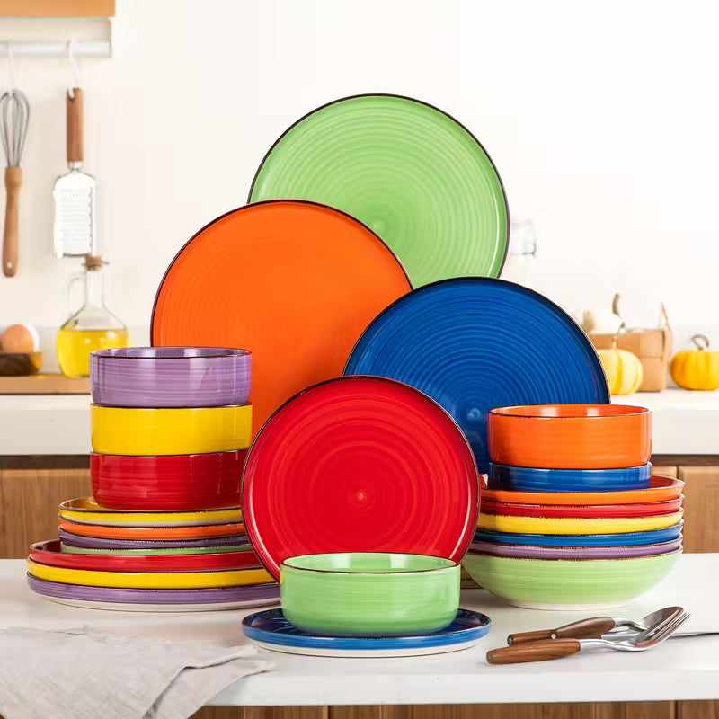 Colorful Stoneware Dinnerware Set (12pcs)