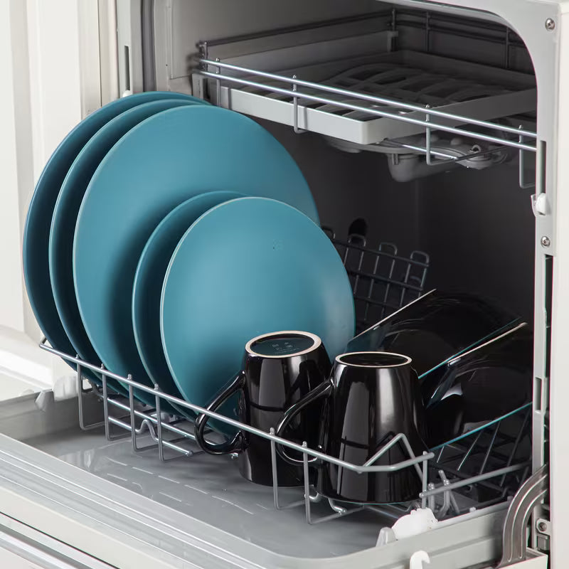 Matte Blue Stoneware Dinnerware Set – 16 Pieces